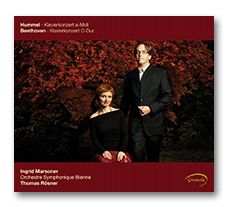 Ingrid Marsoner Discographie CD Cover Thomas Roesner Biel Symphony Orchestra Piano Concertos by Hummel and Beethoven Gramola